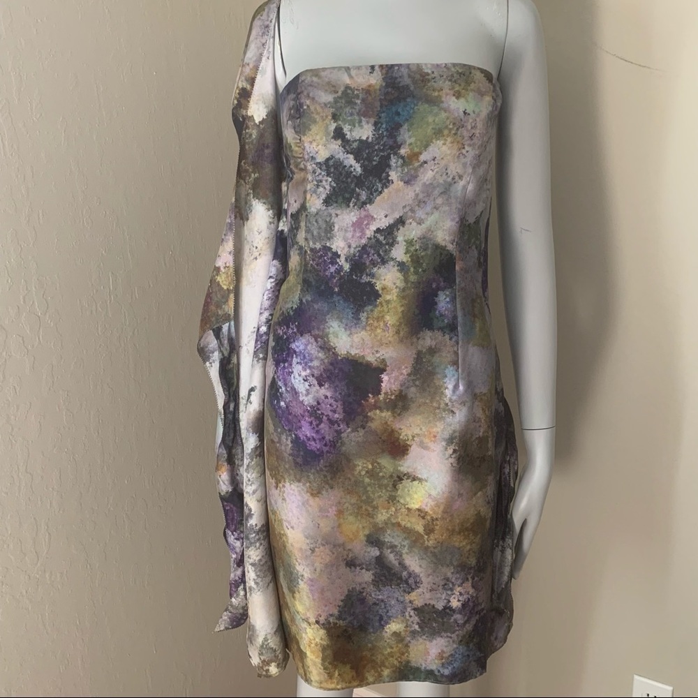 NWT SACHIN + BABI Silk Monet Ankasa Vickie Dress One Shoulder Wrap Pastel Size 4 - Picture 11 of 16